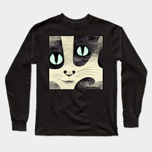 Cat Abstract style pattern 37 regular grid Long Sleeve T-Shirt